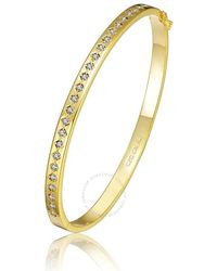 Rachel Glauber - 14k Gold Plated Cubic Zirconia Bangle Bracelet - Lyst