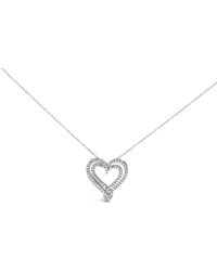 Haus of Brilliance - Sterling 1/2 Cttw Diamond Heart Pendant Necklace - Lyst