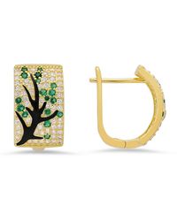 Kylie Harper - 14K Over Tree Of Life Statement Cz Hoop Earrings - Lyst
