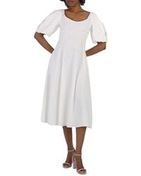 KENZO - Ladies Off Broderie Anglais Embroidered Midi Dress, Brand Size 36 (Us - Lyst