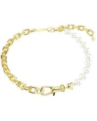 Swarovski - Idyllia Crystal Pearl-Tone Plated Necklace - Lyst