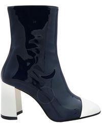 CAREL PARIS - Donna Patent Leather Ankle Boots, Brand Size 35 Us - Lyst