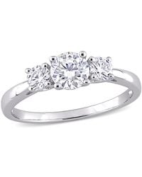 Amour - 1 Ct Dew Created Moissanite 3-Stone Engagement Ring - Lyst