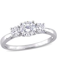 Amour - 1 Ct Dew Created Moissanite 3-Stone Engagement Ring - Lyst