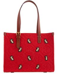 Tory Burch - Small Rabbit T Monogram Embroide Tote - Lyst