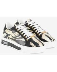 Roberto Cavalli - Animal-Print Low-Top Sneakers, Brand Size 36 Us - Lyst