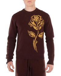 Burberry - Knit Stretch Floral Graphic Sweater - Lyst