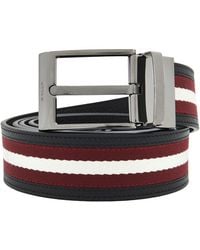 Bally - Striped Reversible Leather Belt - Lyst