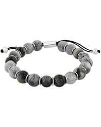 Robert Alton - Stainless Steel Tiger Eye Bead Bolo Bracelet - Lyst