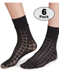 Wolford - Dylan Houndstooth Net Socks Set Of 6 - Lyst