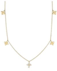 Roberto Coin - 18K Love By The Inch Diamond & Polished Small Flower Station Necklace - Lyst