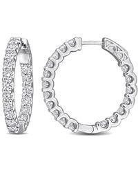 Created Forever - 3 5/8Ct Tw Lab-Grown Diamond Inside Outside Hoop Earrings - Lyst
