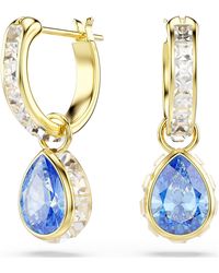 Swarovski - Chroma Drop Earrings, Pear Cut, 18K Finish - Lyst