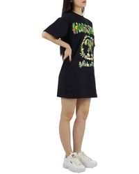 Moschino - Floral Logo Print Oversized T-shirt Dress - Lyst