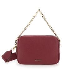 Michael Kors - 'Bryant' Bordeaux Crossbody Bag With Adjustable Shoulder Strap And Logo Lettering On The Front - Lyst