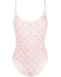 Moncler - Logo Print Swimsuit - Lyst