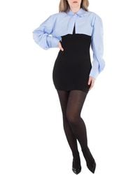 T By Alexander Wang - Long Sleeve Ribbed Shirt Dress - Lyst