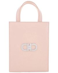 Ferragamo - Double Gancini Mini Leather Tote Bag - Lyst