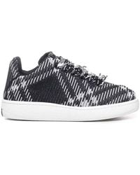 Burberry - Check Knit Box Low-Top Sneakers, Brand Size 43 Us - Lyst