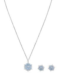 Swarovski - Magic Snowflake Rhodium Plated Earring And Necklace Set - Lyst