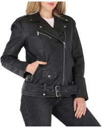 Michael Kors - Textured Leather Moto Jacket - Lyst