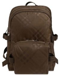 Burberry - Checked Jacquard Zipped-Up Backpack - Lyst