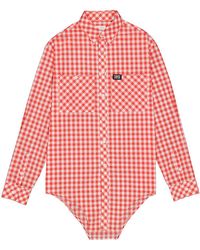 Burberry - Gingham Cotton Cut-out Hem Oversized Shirt - Lyst