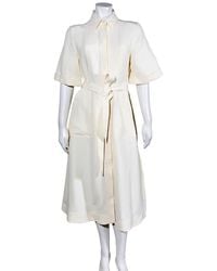 Burberry Carmen Belted Shirt Dress - White