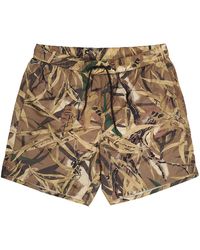 Moncler - Leaf Print Swim Shorts - Lyst