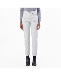 Saint Laurent - Chalk Denim Slim-Fit Jeans, Waist - Lyst
