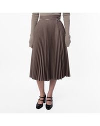 Burberry - Pleated Wool Midi Skirt, Brand Size 6 Us - Lyst