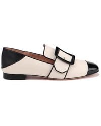 Bally - Janelle Leather Cap-Toe Loafers, Brand Size 37 Us - Lyst