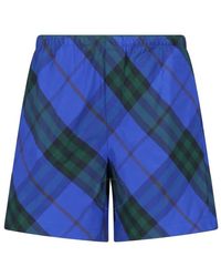 Burberry - Ekd Logo Check Swim Shorts - Lyst