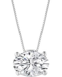 Brilliant Diamond - 14Kt 1.00 Carat Lab Grown Diamond Pendant Necklace For - Lyst