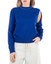 MM6 by Maison Margiela - Crewneck Cutout Jumper - Lyst