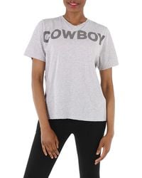 Filles A Papa - Ladies T-Shirt Distressed Cowboy Print, Brand Size 2 - Lyst