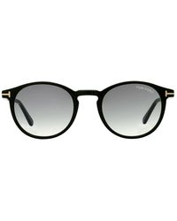 Tom Ford - Andrea Smoke Gradient Round Sunglasses Ft0539 01b 48 - Lyst