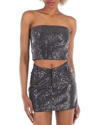 ROTATE BIRGER CHRISTENSEN - Ladies Sequin-Embellished Strapless Crop Top - Lyst