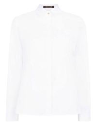Roberto Cavalli - Cotton Mandarin Collar Shirt, Brand Size 42 Us - Lyst