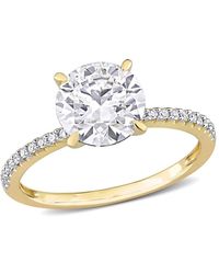 Amour - 1 4/5 Ct Dew Created Moissanite And 1/ Ct Tdw Diamond Engagement Ring - Lyst