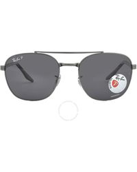 Ray-Ban - Polarized Dark Grey Square Sunglasses Rb3688 004/k8 55 - Lyst