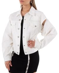 MM6 by Maison Margiela - Mm6 Ladies Cut-Out Detail Denim Jacket - Lyst