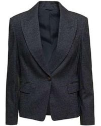 Brunello Cucinelli - Dark Tailored Blazer, Brand Size 44 (Us - Lyst