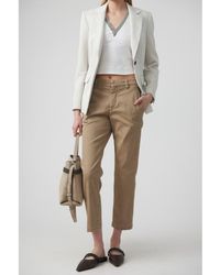 Brunello Cucinelli - Light Taupe Cotton Straight Trousers, Brand Size 36 (Us - Lyst