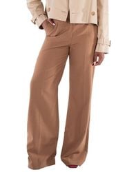 Stella McCartney - Ladies Tobacco Straight-Leg Wool Trousers, Brand Size 42 (Us - Lyst