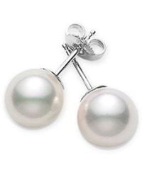Mikimoto - Akoya Pearl Stud Earrings With 18k White Gold 8-8.5mm A Grade - Lyst