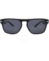 Ray-Ban - Polarized Grey Square Sunglasses Rb4407 673381 57 - Lyst