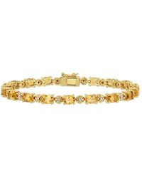 Amour - 8-1/10 Ct Tgw Oval-Cut Citrine And Diamond Accent Tennis Bracelet - Lyst
