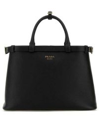 Prada - Leather Medium Buckle Handbag - Lyst