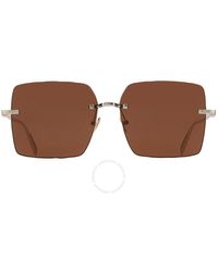 Ferragamo - Brown Square Sunglasses Sf311s 745 60 - Lyst